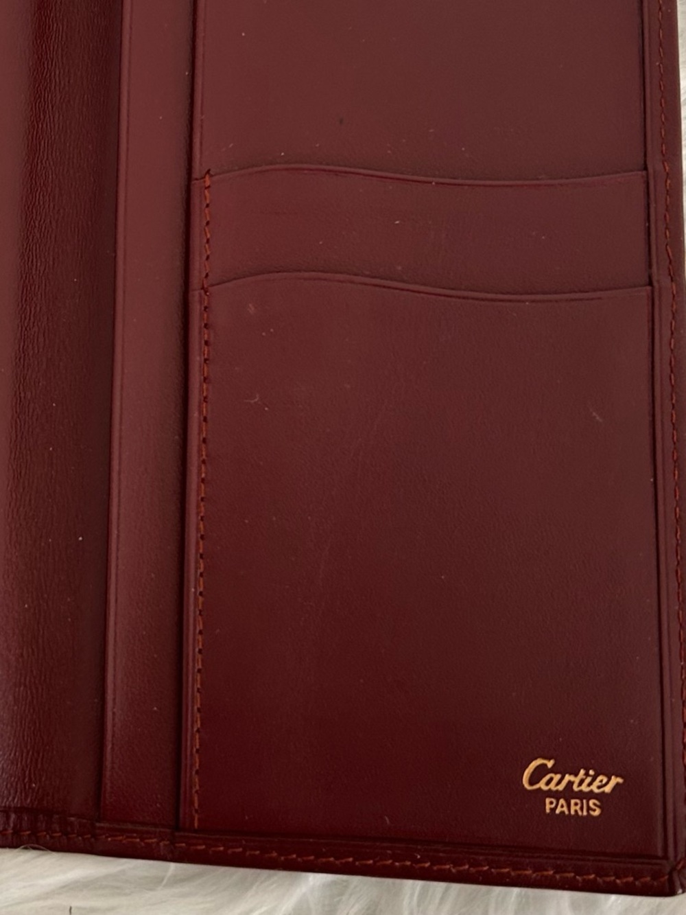 Cartier Must De Cartier Burgundy Leather Wallet Clutch Vintage - Picture 3 of 11